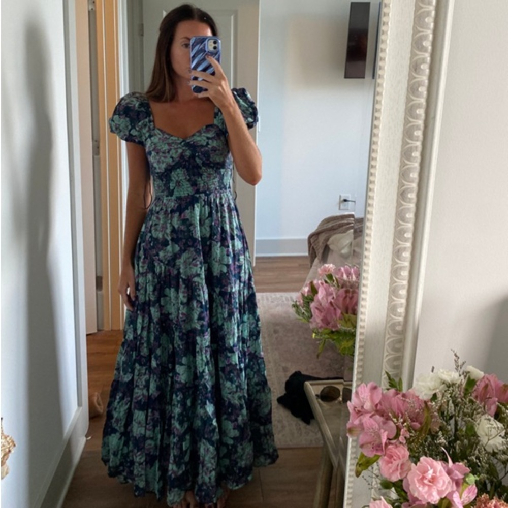 Free People Sundrenched Dress in Emerald Combo - Picture 2 of 13